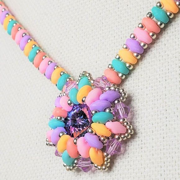Colorful Handmade Swarovski Necklace Set - Picture 3 of 6